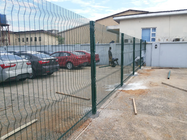 Installation of green fence wires in Lagos by Bisi-Best Nigeria Limited